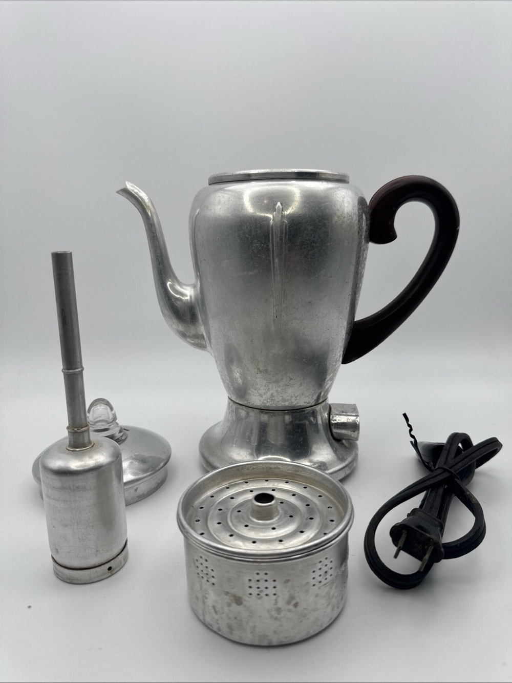 Vintage Mirro-Matic Electric Aluminum Coffee Percolator 4 Cup Model 101M